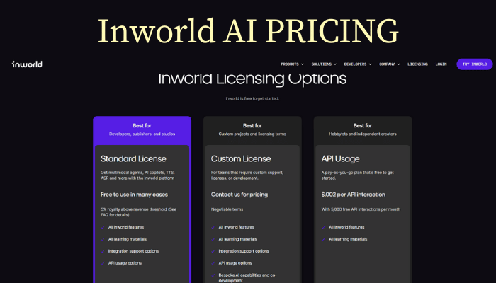 Inworld AI Pricing