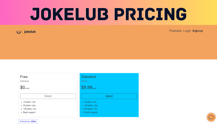 Jokelub Pricing