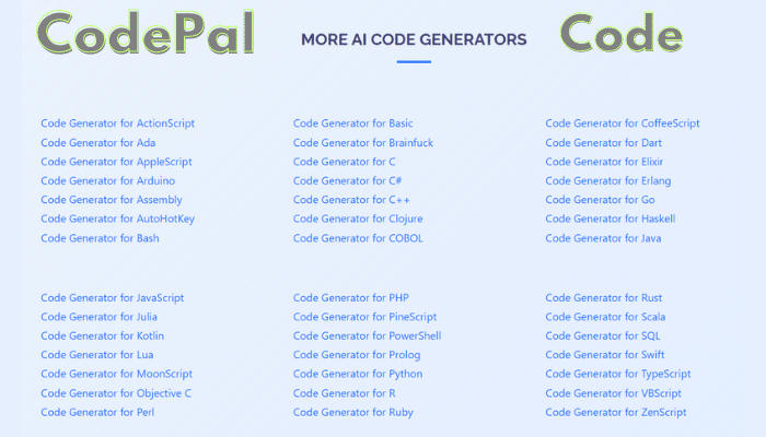 Alternatives for CodePal