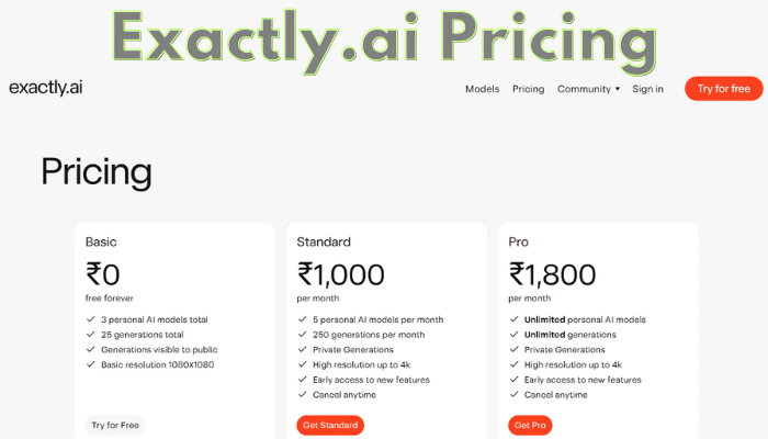 Exactly AI Pricing