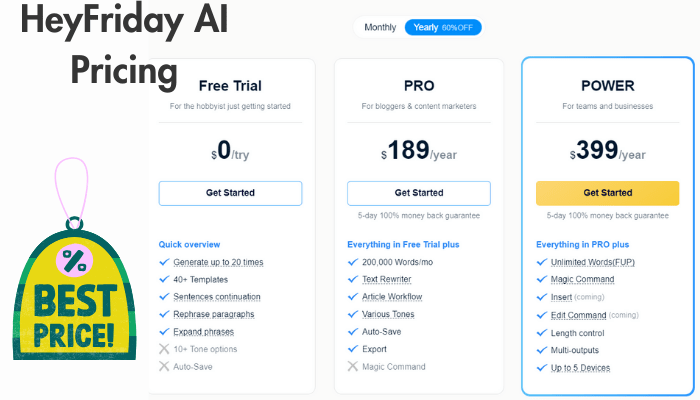 Hey Friday AI Pricing