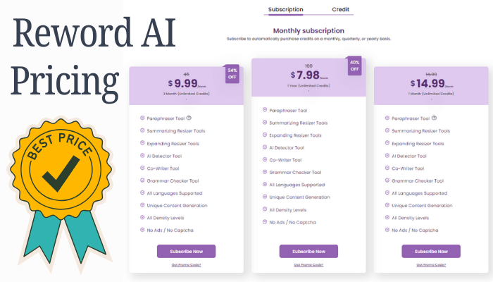 Reword AI Pricing