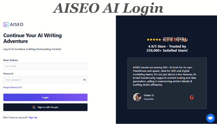 AISEO Login