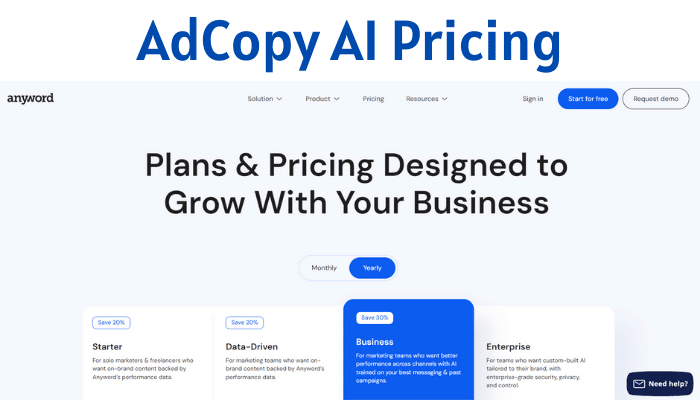 Anyword AI Pricing