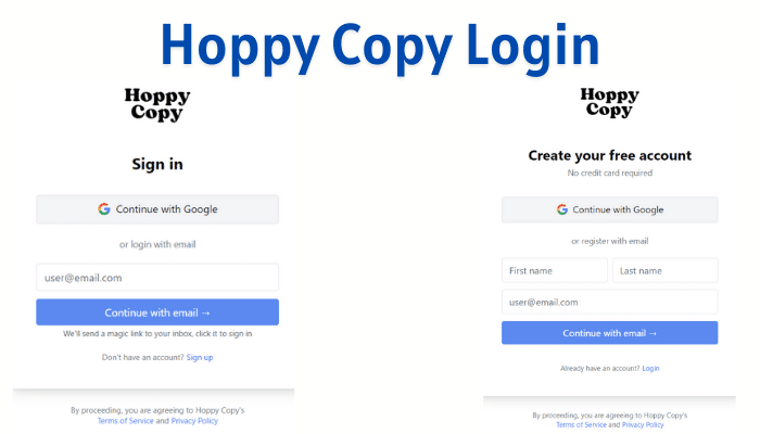 Hoppy Copy Login