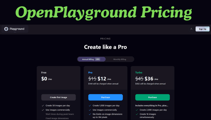 OpenPlayground Pricing