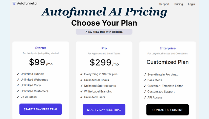 Autofunnel AI Pricing