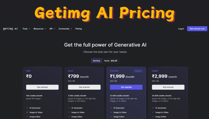 Getimg AI Pricing