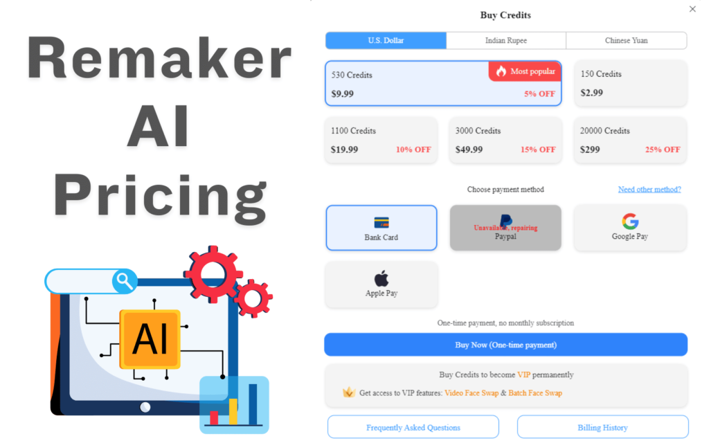 Remaker AI Pricing