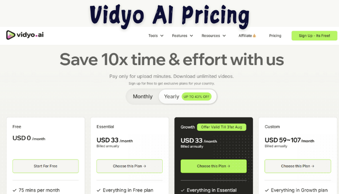 Vidyo AI Pricing