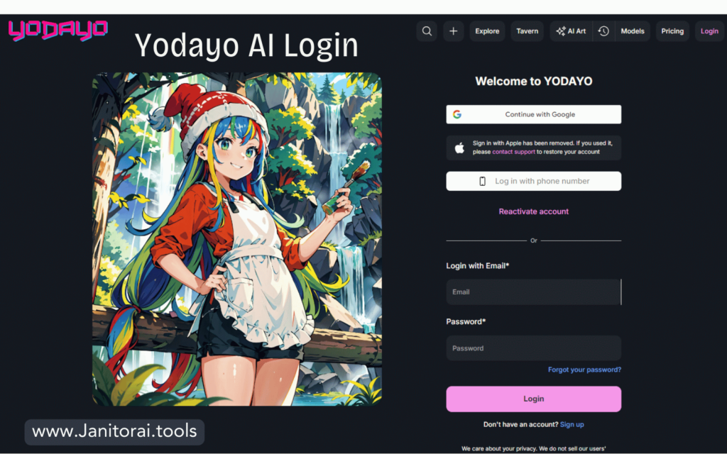 Yodayo AI Login